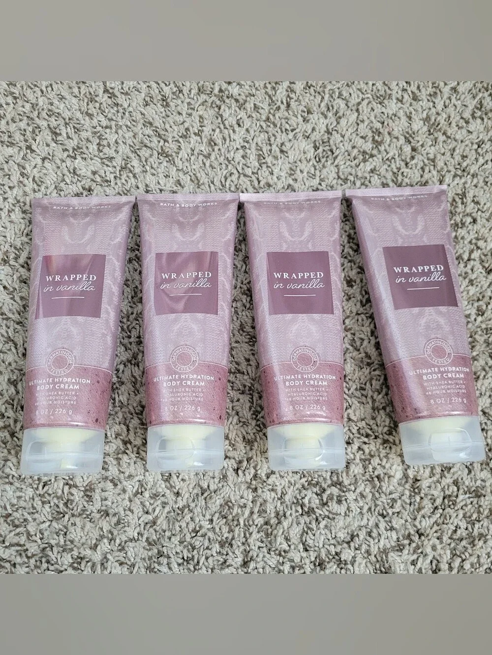 Bath & Body Works Wrapped In Vanilla Body Cream Full Size X4